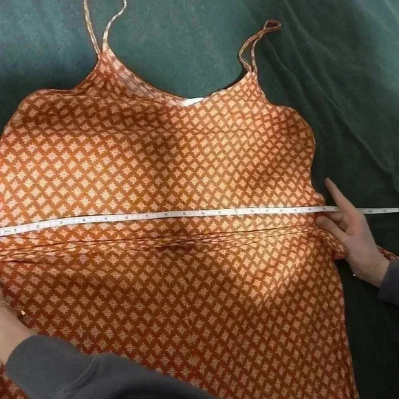 LUSH womans jumpsuit Orange & white size Large. wide leg Summer strap Casual Fun - Picture 10 of 11